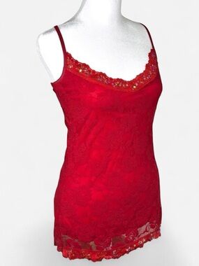 Vintage Y2K Lace Sequin Cami, Size Small